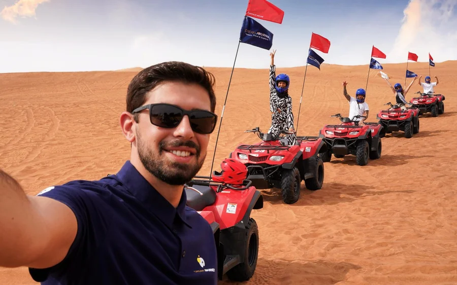 Dubai Desert Safari - Camel Ride, Sandboarding & 30 Min Quad